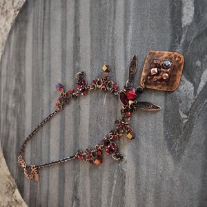 Copper and ruby red necklace